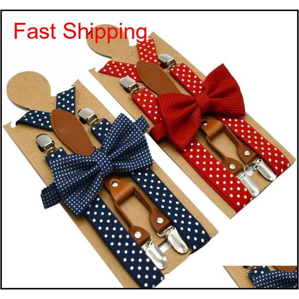 

polka dot bow tie clothes accessories suspender for trous qylesp new_dhbest, Black;gray