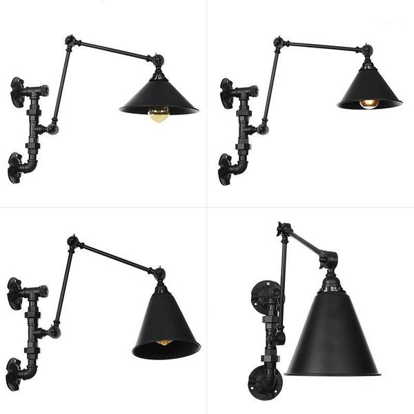 

wall lamp the el coffee shop decoration bedroom living room section of single head double lamp, wrought iron long arm1