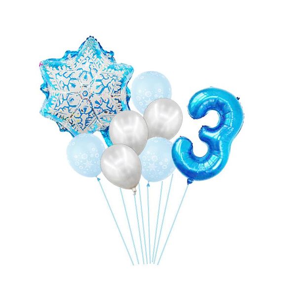 

1set snowflake latex balloons baby shower girl princess foil balls 32inch blue number birthday party decorations kids toys globo