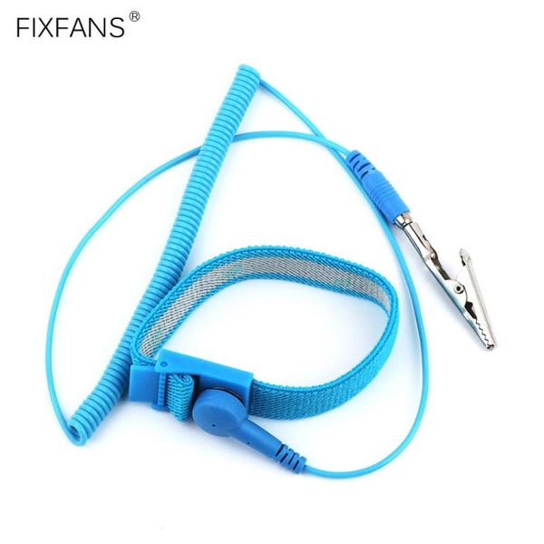 

anti-static wrist strap band with grounding wire cord alligator clip elastic wristband for pc electronics repair tools