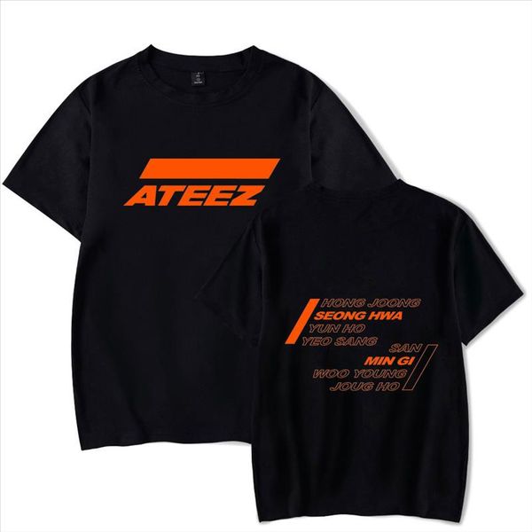 

ateez print casual t shirts a teenager z summer short sleeve kpop ateez fans t shirts plus size, White