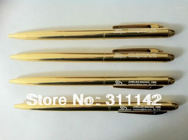 

classic metal pen 500pcs with logo printing gold metal ballpoint pen1, Blue;orange