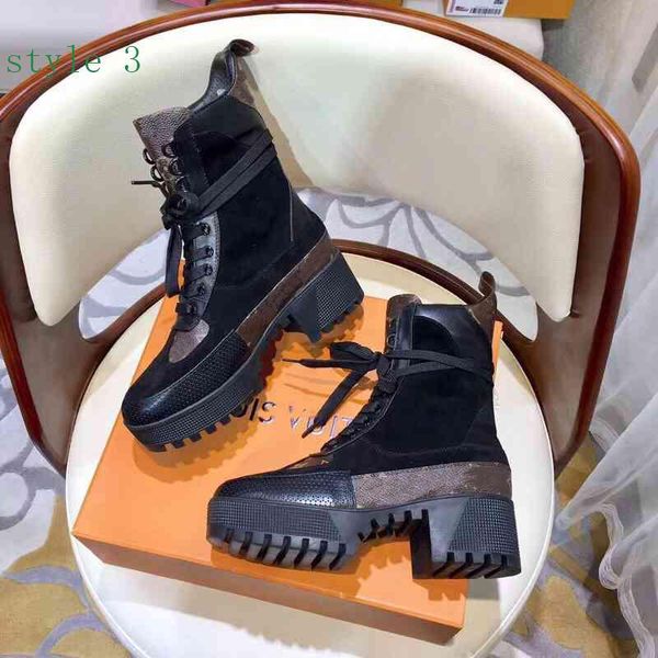 

laureate desert boots with lace-up ankle booties with leather and heavy-duty soles leisure lady martin boots big size 35-42, Black