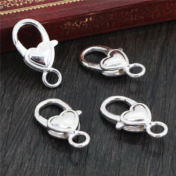 

10 шт. лот 26x19 мм золотой посеребренные родиевые сердца ювелирные изделия долгины лобстер крюки для ожерелья браслет цепочка diy создание