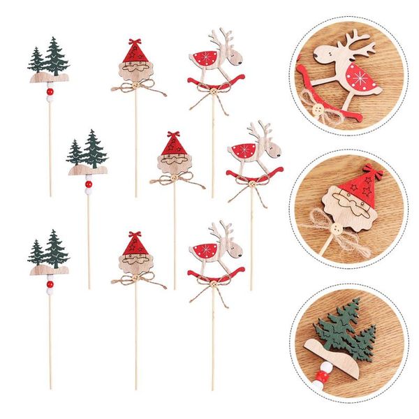

greeting cards 9pcs christmas cake ers dessert inserted ornaments decors