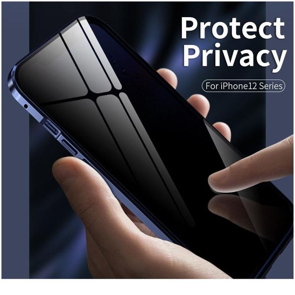 

anti peep magnetic phone case for iphone 6 7 8 plus x xs xr 11 12 pro max se2 double gla jllflr