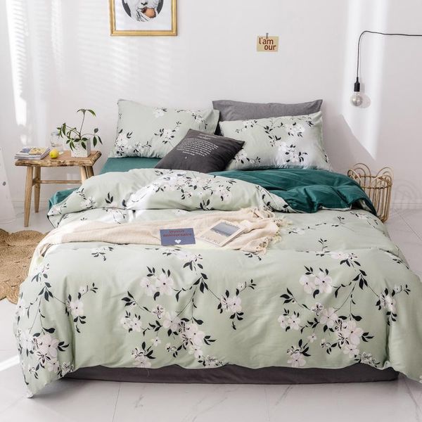 

100% cotton bedding sets twin  king size duvet cover flat/fitted sheet small flowers
