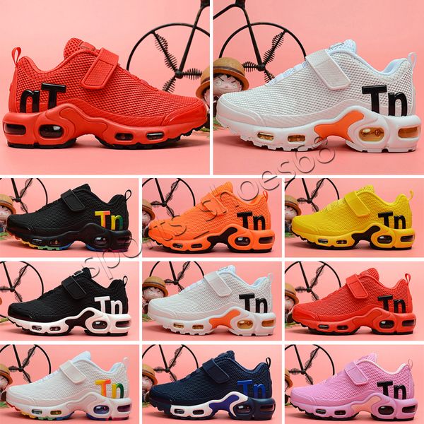 

new kids shoes plus mercurial tn rainbow yellow white pink black red runing shoes youth boys girls children infant tn plus sneakers t1, White;red