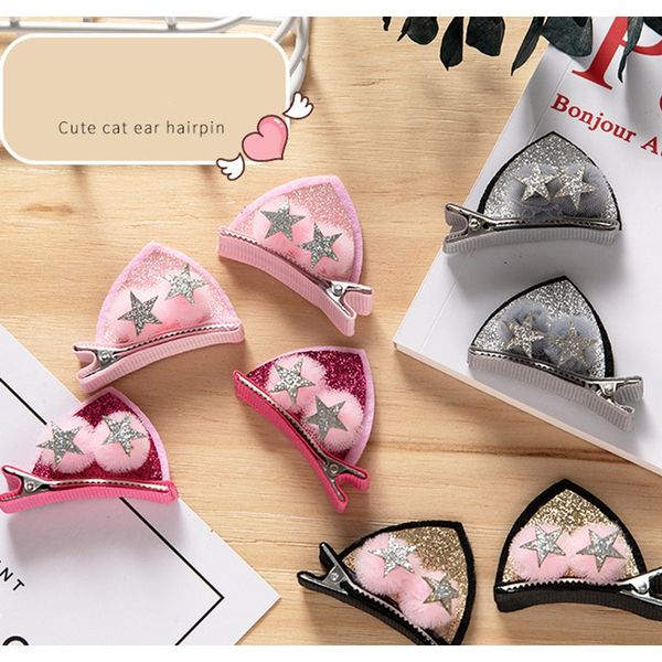 

hair clips children's cute cat ears clip hairpin hairpin pair of sweet bangs clip hairpin headband girl baby hair styling tools bbyayd