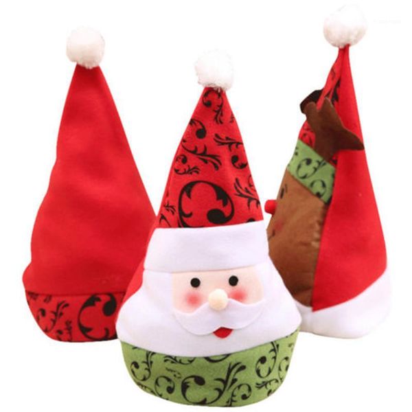 

1pc new christmas hats adults kids children costume santa claus snowman reindeer festival hat ornament for navidad new year gift1