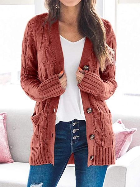 

women cardigan knit sweater button pocket long sleeve womens loose autumn winter coats 16 solid colors knitted sale, White;black