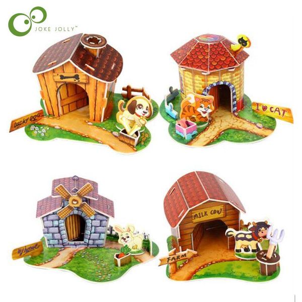 

children kindergarten early childhood toys puzzle pet house three nsional puzzle creative baby birthday gift lyq wmtxmh