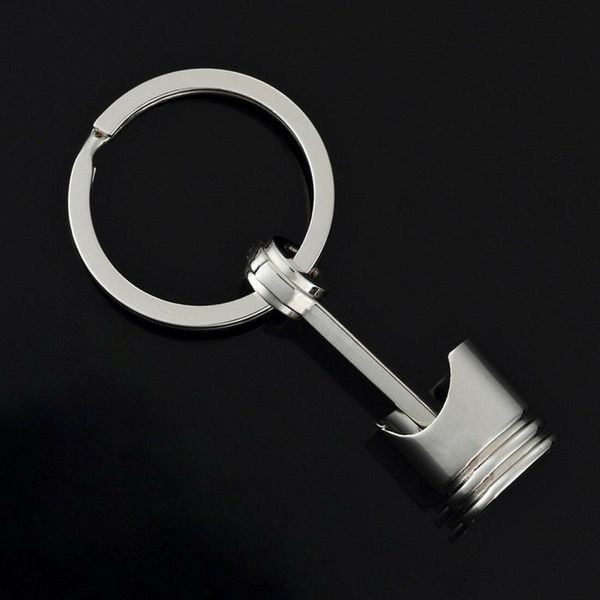 

metal auto key car piston part ring silver chain keyring keychain keyfob pendant