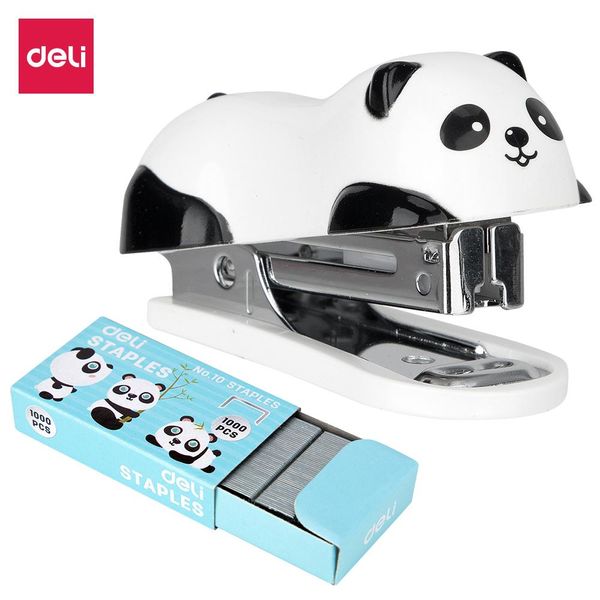 

deli mini stapler panda deli 0453 1 set with staples cute stapler stationery office supply school accessories h bbyjhj
