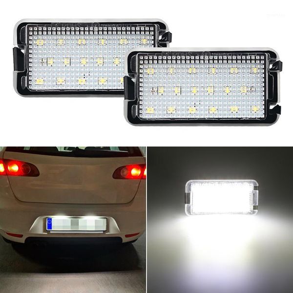 

2pcs error led license plate lights lamp for seat altea arosa ibiza cordoba leon toledo 12v white license plate lights1