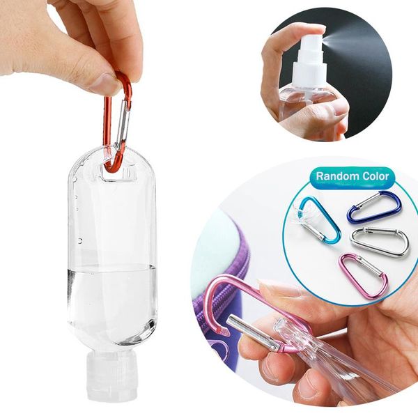 

storage bottles & jars 10pcs 50ml makeup clear bottle reusable portable mini size alcohol spray hand sanitizer travel small holder hook keyc