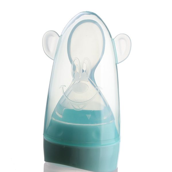 

90ml baby squeezing feeding spoon silicone training scoop food feeder safe tableware infant food supplement bottle 106 p2