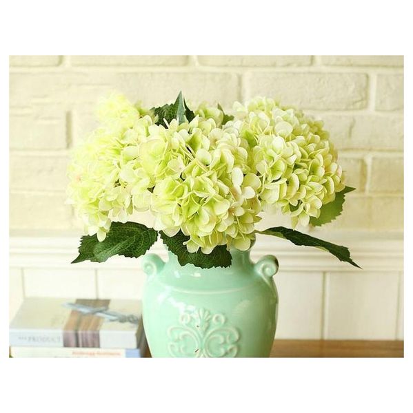

artificial silk hydrangea big flower 7.5" fake white wedding flower bouquet for table centerpieces d jllrqi sport77777