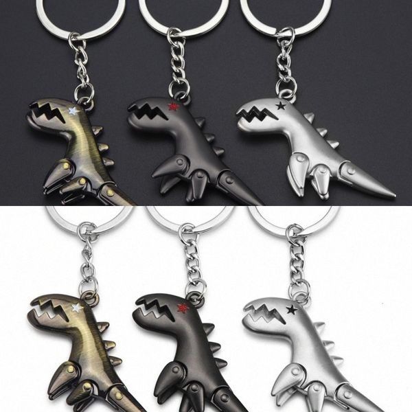 

car keychain ring pendant 10pcs/lotmetal men couple dinosaur key chain women decoration wedding party gift zjhi#7csd