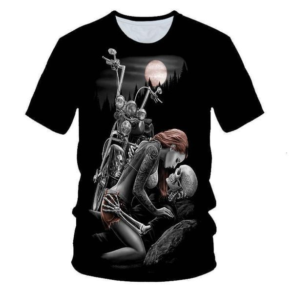 

skull beauty rock cool 3d t shirts mens motorcycle punk 3d printed t shirt men clothes tshirt summer homme hipster pop, White;black