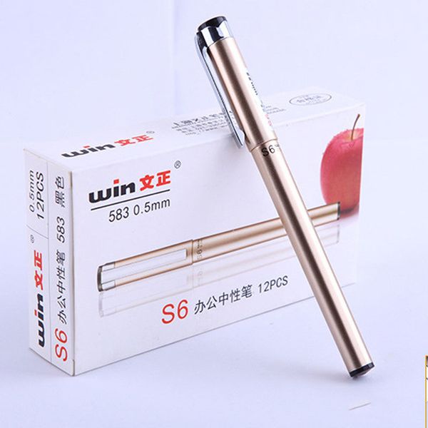 

Metal Gel pen 2 Pcs 0.5mm Office Supplies Stationery Gel pens for Students Writing Black ink School Student Exam Suppliers