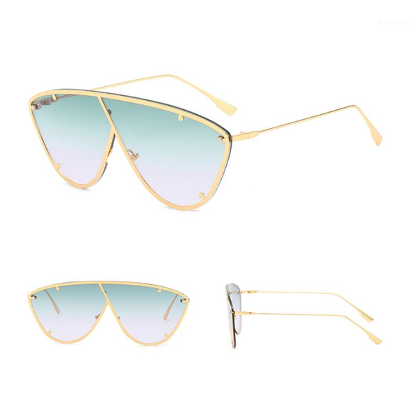

one piece sunglasses women men retro rivet rimless sun glasses for women female shades eyewear uv400 glasses1, White;black