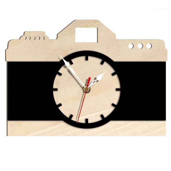 

wall clocks lixf cute battery powered digital camera style table clock alarm black1