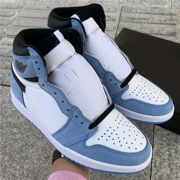 

est air authentic 1 high og university blue outdoor shoes white men midnight blue black retro sneakers runner sports with box 40-47.5