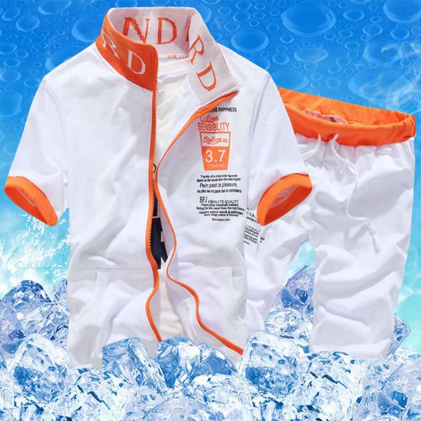 

sportswear taobai new summer sweater casual set men's korean short sleeve lapel thin suit, Gray