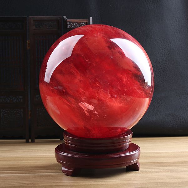 

about 1kg red melting stone quartz sphere crystal ball reiki healing, Black