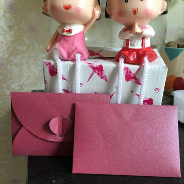 

10pcs set mini love buckle pearl envelopes wedding invitations new year greeting cards christmas cards 10pcs set mini bbybfc