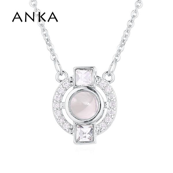 

pendant necklaces anka fashionable necklace white gold design unique statement crystals from austria #136755, Silver