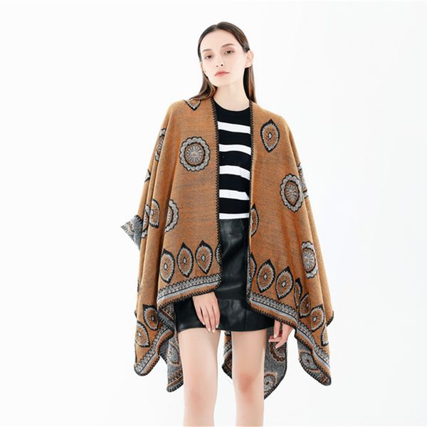 

2020 fashion autumn and winter new dandelion pattern imitation cashmere thermal scarf, Blue;gray