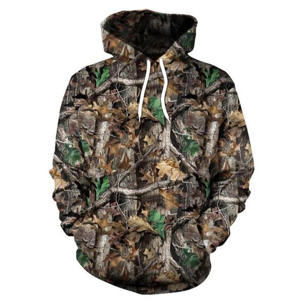 

Spring And Autumn Maple Leav Camouflage 3D Hoodi Men Women Outdoor Fishing Camping Hunting Clothing Unisex Hooded Coats Tops, Black