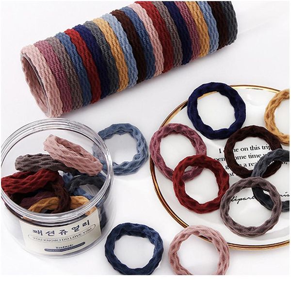 

q 10pcs/pack multicolor ponytail holder elastic headband fashion korean style hairband for women rubber bands hair acc qylbzh
