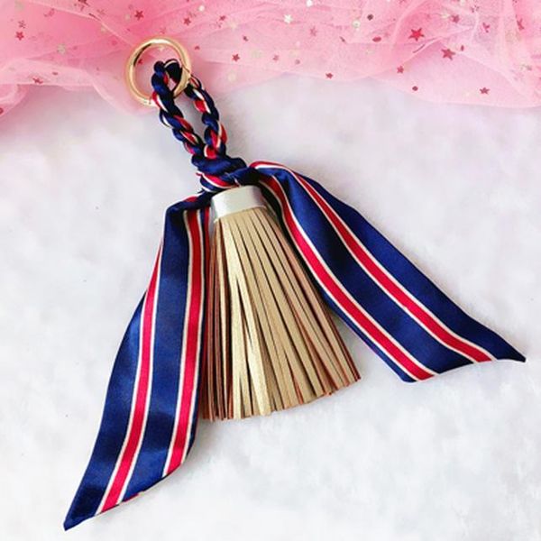 

new scarves key holder bowknot exquisite decoration pu leather tassels keychains women bag charm pendant eh847 h bbydwf, Slivery;golden