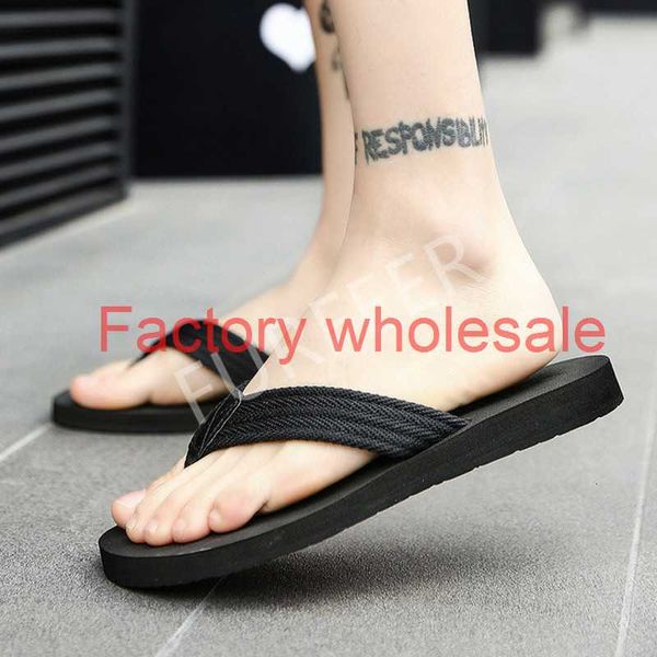 

men's summer flat sandals leisure beach flip flops men slides big size 48 male non-slip seaside slippers indoor home shoes j1209, Black
