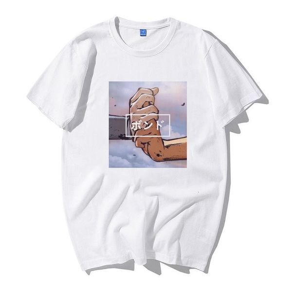 

harajuku japanese punk cartoon naruto casual t shirt print fashion vintage men loose hip hop t-shirt streetwear, White;black
