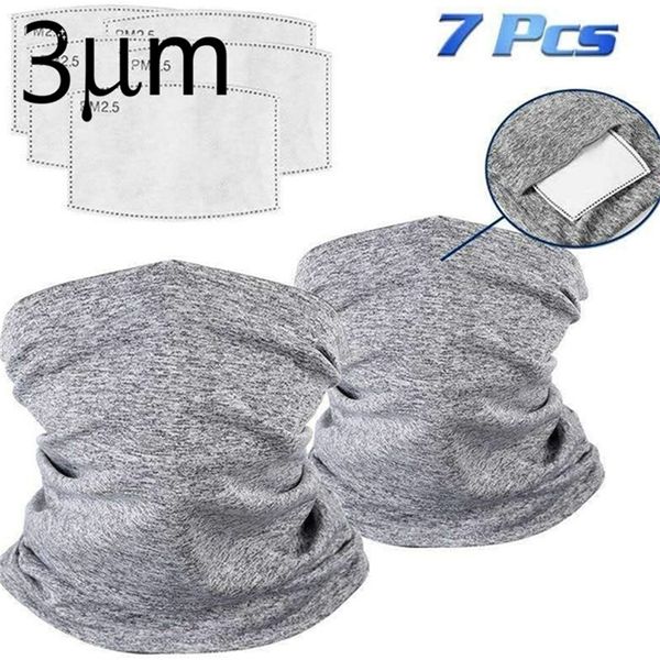 

3um neck gaiter windproof scarf sunscreen breathable for outdoorsfestivalssports multi-purpose face cover with pads y201007, Blue;gray