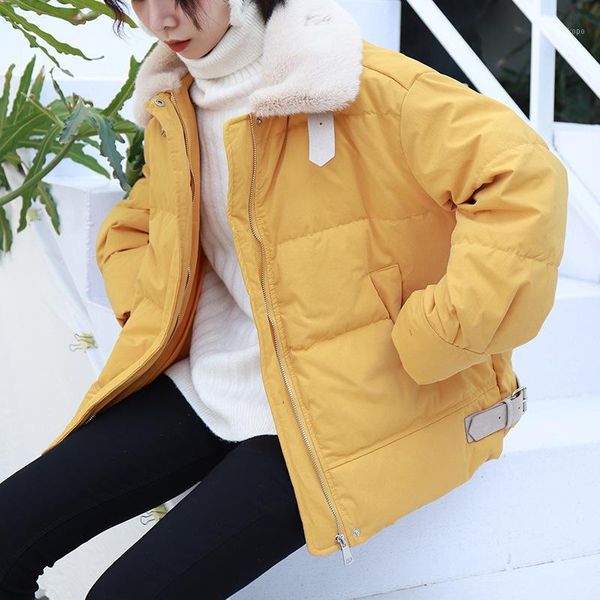 

2018 winter short thickening loose warm daily casual down1, Black