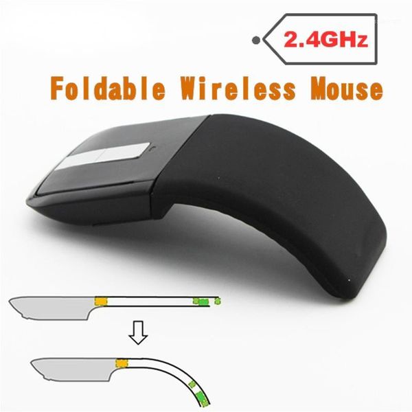 

mice 2.4ghz foldable wireless mouse folding arc touch mause computer gaming for surface pc lap
