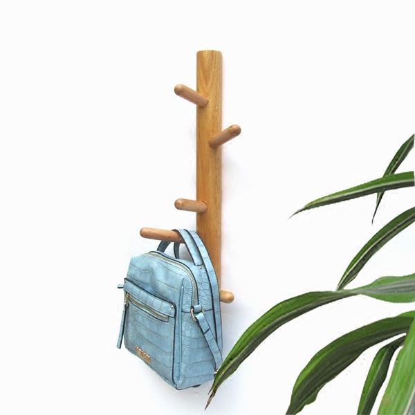 

simple clothes hat hanger creative vertical solid wood hanger oak wall clothes wall