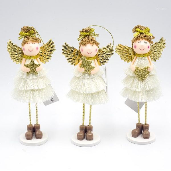 

christmas decorations for home cute angel year decoration golden wing tree pendant sa2821