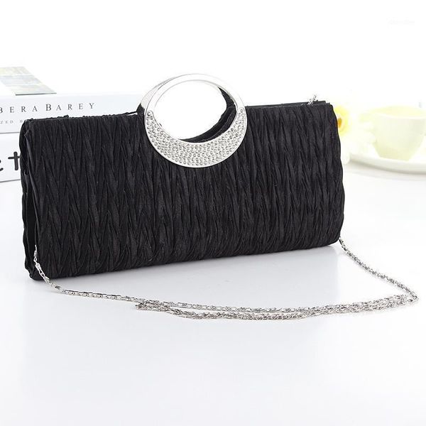 

evening bags fashion women satin rhinestone clutch bag chain handbag purse bridal wedding party 1