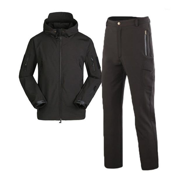 

men uniforms jackets pants waterproof winter warm suits outdoor sports tactical sets fleece men hunting uniforms sets1, Gray