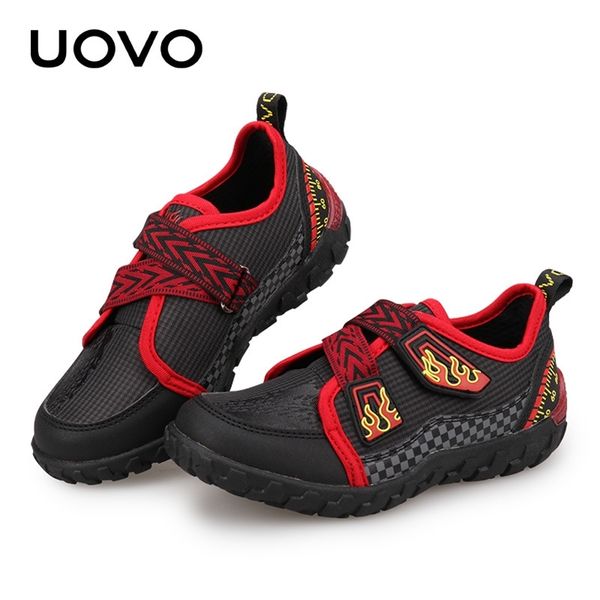 

new boys and girls sport shoes uovo children shoes breathable kids shoes durable rubber flat casual sneakers eur #25-30 201112, Black