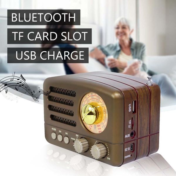 

portable bluetooth speaker retro mini portable vintage retro radio am fm sw wireless bluetooth speaker usb/tf card music player