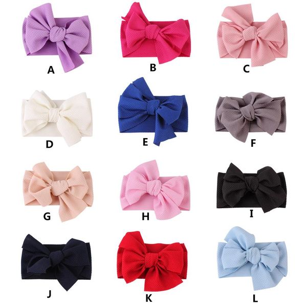 

baby headband elastic candy solid color bow knot diy stretch fabric headbands newborn baby headband baby girl hair accessories sqcwjl, Slivery;white
