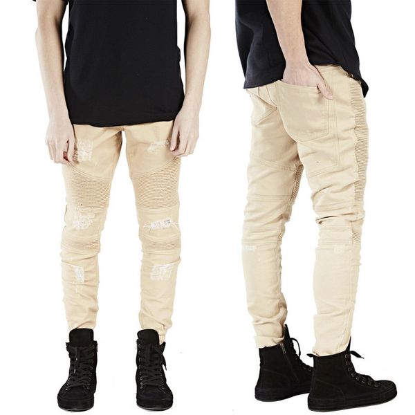 

2021 new denim khaki bike straight stretch jeans oversize 28-38 42 spring winter hip hop punk streetwear 8mbd, Blue