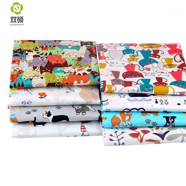 

shuanshuo new cartoon patchwork tissue cotton fabric of handmade diy quilting sewing baby&children sheets 40*50cm 8pcs/lot1, Black;white